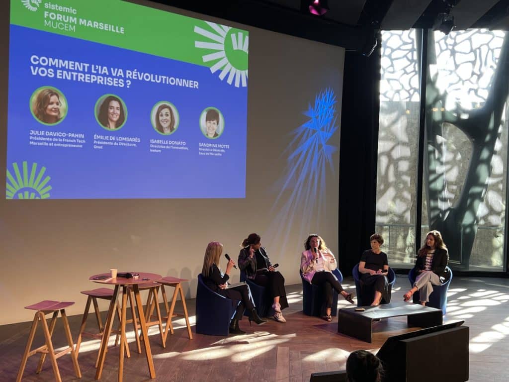 Emilie de Lombarès, Présidente du directoire du Groupe a participé à la table ronde « Comment l’IA va révolutionner vos entreprises ? ».