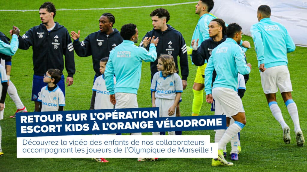 Les enfants de collaborateurs Onet escortent les joueurs à l’Orange Vélodrome