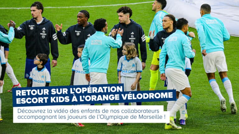 Les enfants de collaborateurs Onet escortent les joueurs à l’Orange Vélodrome